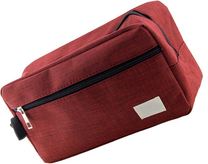 Red Oxford Makeup Bag Ergonomic Travel Cosmetic Pouch Portable Toiletry Bag - Image 1